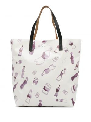 Shopper handtasche mit print Marni Pre-owned weiß
