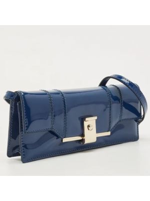 Leder schultertasche Valentino Vintage blau