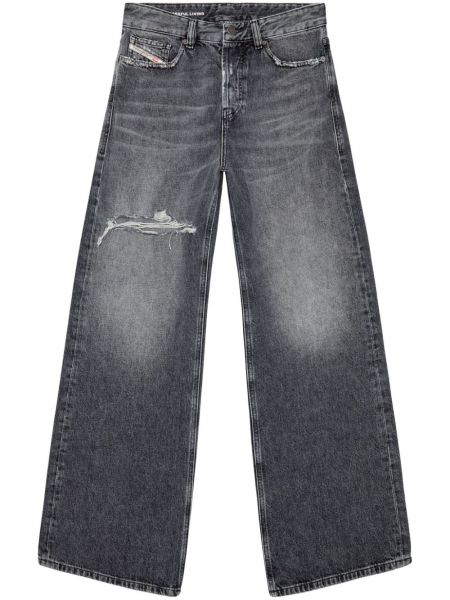 Voľné džínsy s nízkym pásom Diesel sivá