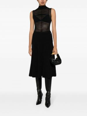 Midi sukně Chanel Pre-owned černé