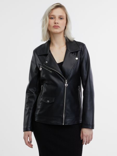 Кожаная куртка из искусственной кожи Orsay черная