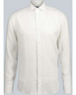Ľanová košeľa s dlhými rukávmi Frescobol Carioca biela