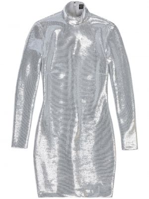 Kleid mit kristallen Balenciaga silber