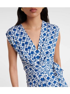 Midi haljina s printom Diane Von Furstenberg plava