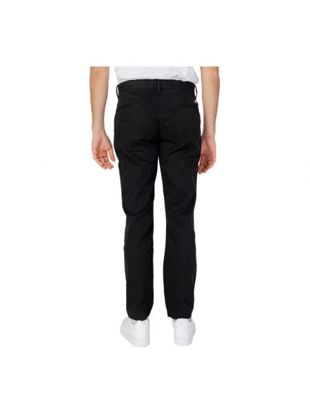 Pantalones chinos con cremallera de algodón Tommy Jeans negro