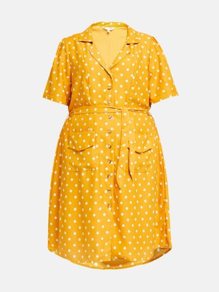 Платье-рубашка на талии Yumi желтый