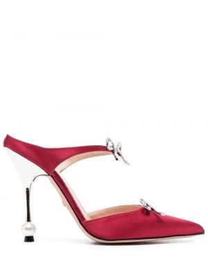 Сатенени полуотворени обувки Giambattista Valli червено