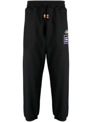 Spodnie sportowe bawełniane z nadrukiem Adish czarne