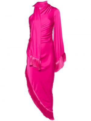 Коктейлна рокля с ресни Patbo розово