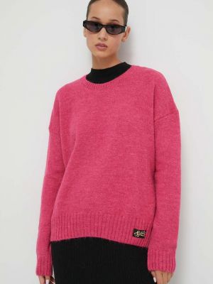 Шерстяной свитер Superdry розовый