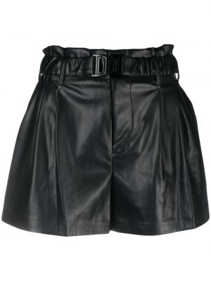 Pantaloni scurți din piele cu cataramă Dkny negru