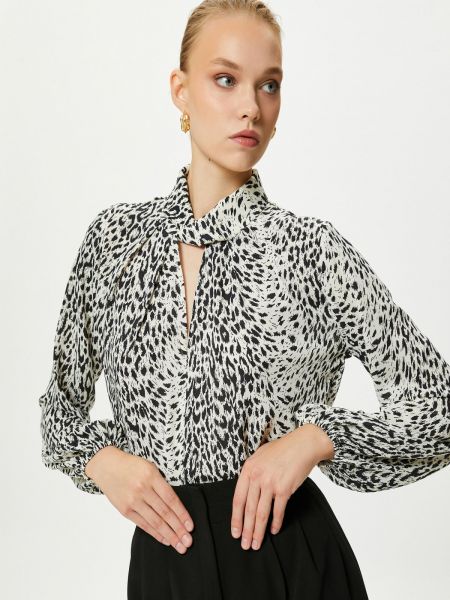 Bluză cu mâneci balon cu model zebră Koton