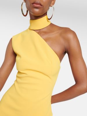 Vestido largo asimétrico de crepé Mônot amarillo