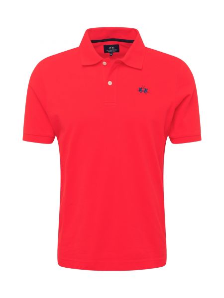 Тениска с копчета La Martina червено