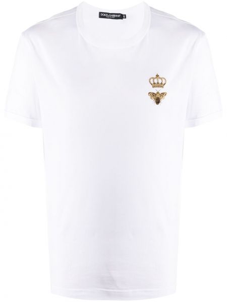 T-krekls ar izšuvumiem Dolce & Gabbana balts