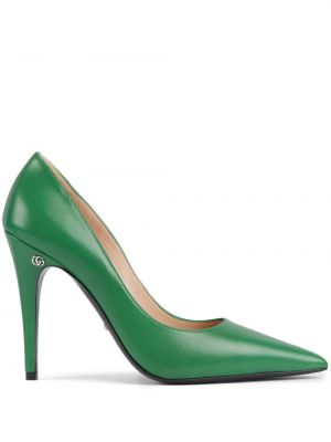 Полуотворени обувки Gucci зелено
