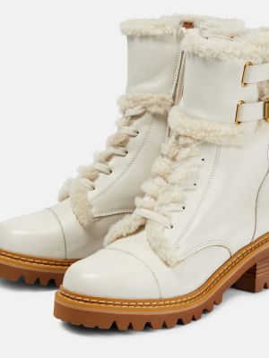 Ankle boots skórzane See By Chloã© białe
