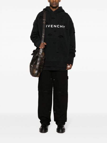 Saplēsti kapučdžemperis ar apdruku Givenchy