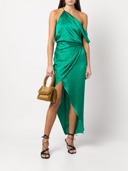 Drapiruotas asimetriškas palaidinė be rankovių Michelle Mason žalia