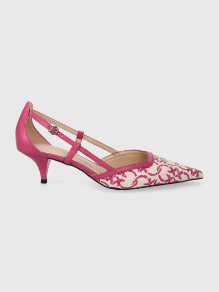 Ниски обувки с ток с нисък ток с тънък ток Pinko розово