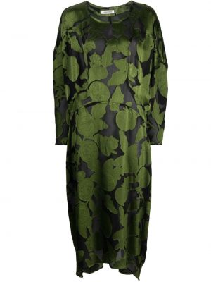 Midi šaty s potiskem Henrik Vibskov zelené