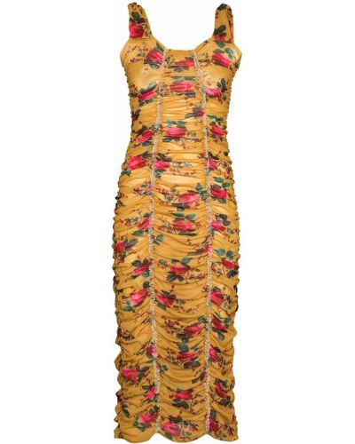 Trykt floral dress Molly Goddard gul