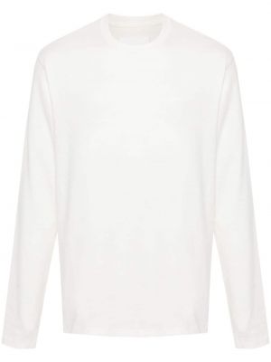 T-shirt manches longues en coton avec manches longues Jil Sander blanc