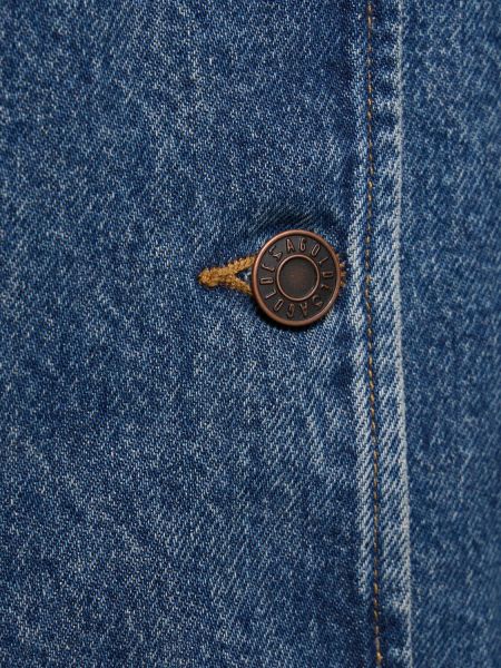 Kamizelka jeansowa bawełniana Agolde niebieska