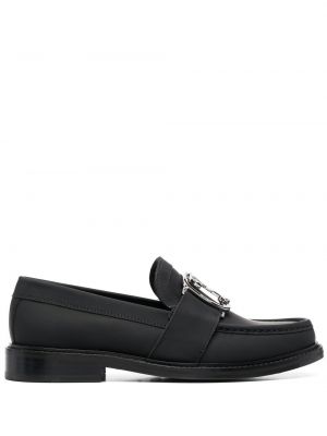 Skinn loafers Moschino svart