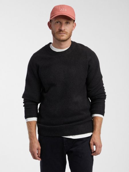 Плетен пуловер Gap черно