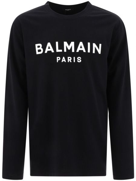 Pamučna dugi sweatshirt s printom Balmain