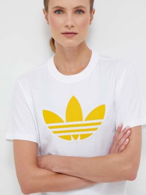 Памучна тениска Adidas Originals бежово