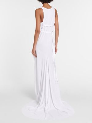Βαμβακερή μάξι φόρεμα Ann Demeulemeester λευκό