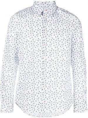 Košeľa s potlačou s abstraktným vzorom Ps Paul Smith biela