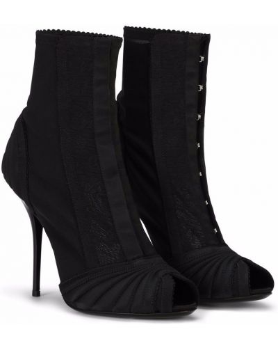 Botines de punta abierta Dolce & Gabbana negro