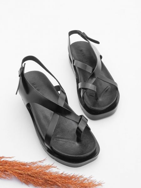 Sandale din piele Marjin negru