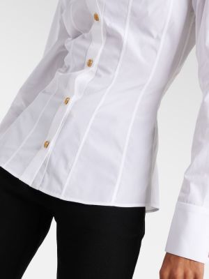 Camisa de algodón Balmain blanco