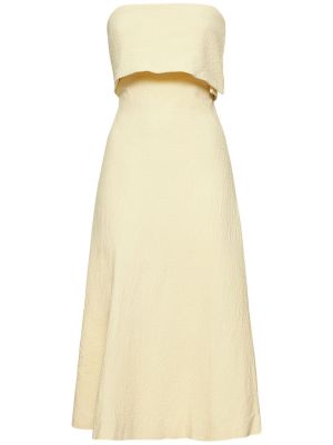 Sukienka midi z wiskozy Bite Studios żółta