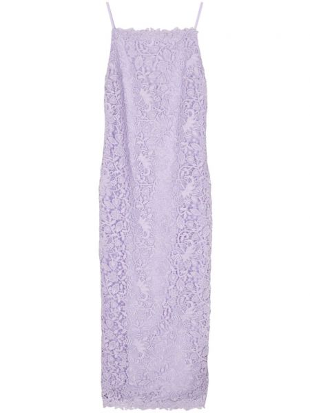 Nėriniuotas gėlėtas vakarinė suknelė Carolina Herrera violetinė