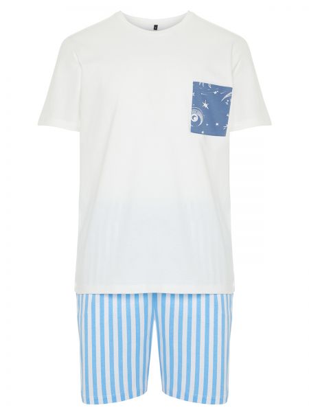 Pijamale tricotate cu imagine Trendyol albastru