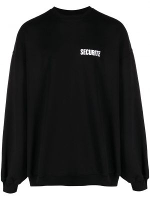 Sweatshirt aus baumwoll mit rundem ausschnitt Vetements schwarz