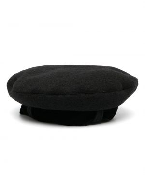 Volnena baretka brez pet Emporio Armani črna