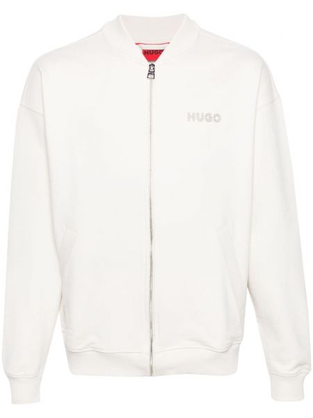 Памучен жилетка с цип Hugo бяло