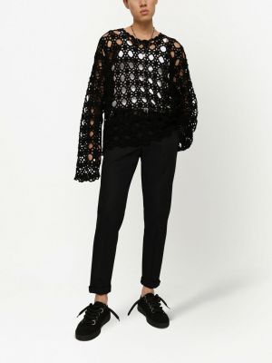 Bavlněný svetr Dolce & Gabbana černý