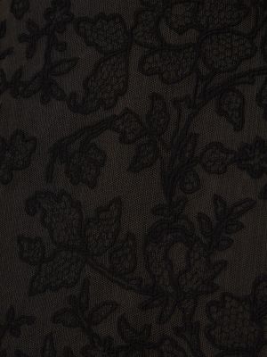 Krajkové tylové dlouhé šaty Ermanno Scervino černé