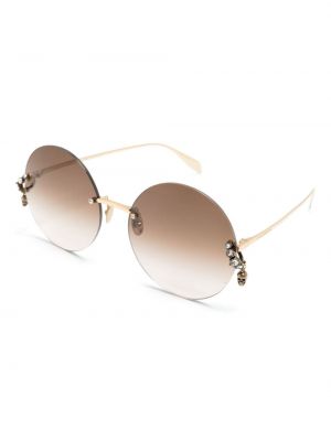 Okulary przeciwsłoneczne z kryształkami Alexander Mcqueen Eyewear złote