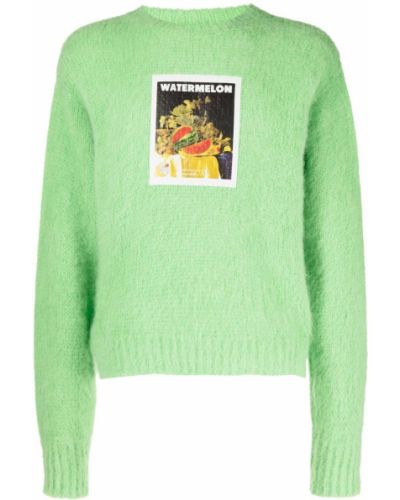 Pull en tricot à imprimé Denim Tears vert