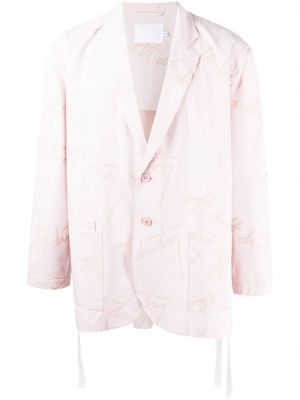 Trykt lang blazer Off Duty rosa