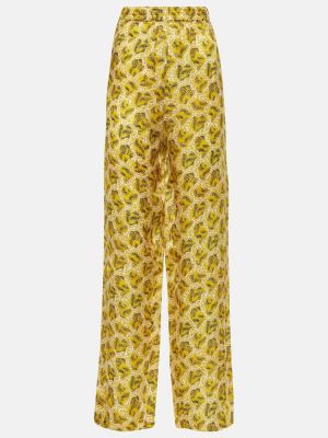 Svilene hlače ravnih nogavica s printom Isabel Marant