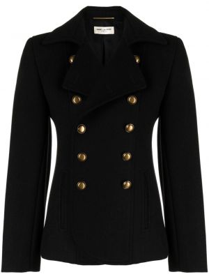 Volnena jakna Saint Laurent Pre-owned črna